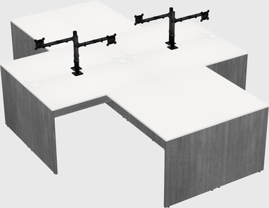 Quad l-shaped office desks