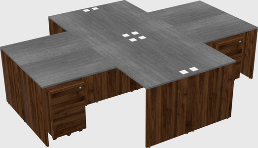 Quad l-shaped office desks