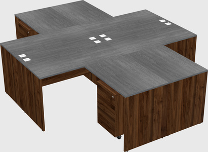 Quad l-shaped office desks