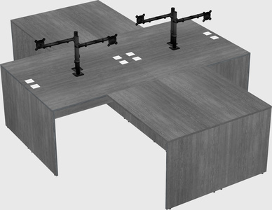 Quad l-shaped office desks