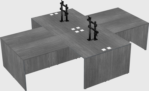 Quad l-shaped office desks