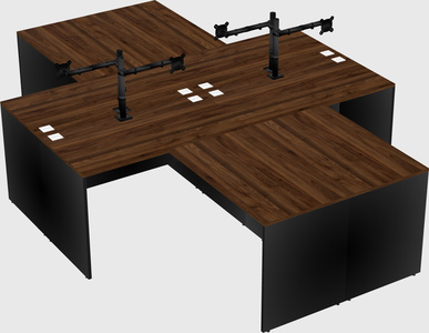 Quad l-shaped office desks