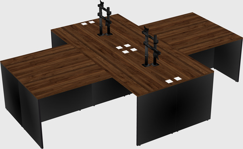 Quad l-shaped office desks