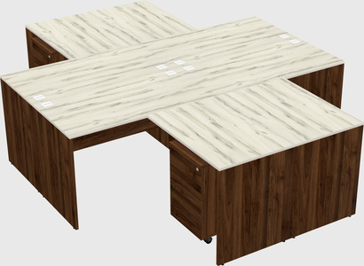 Quad l-shaped office desks