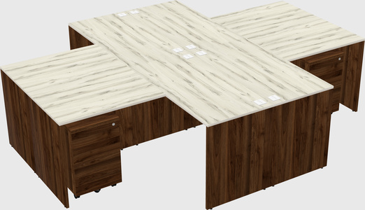 Quad l-shaped office desks