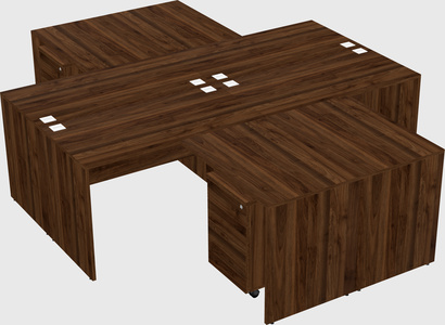 Quad l-shaped office desks