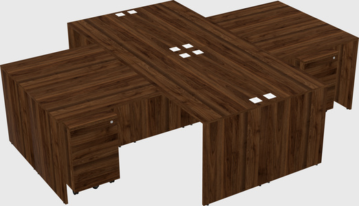 Quad l-shaped office desks