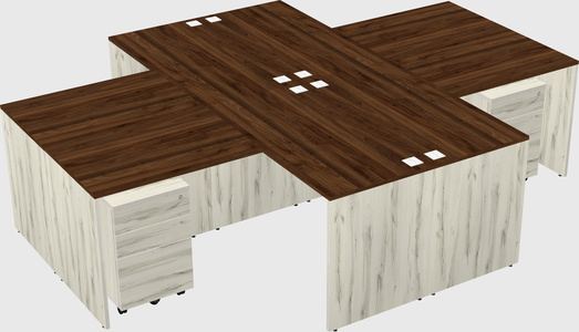 Quad l-shaped office desks
