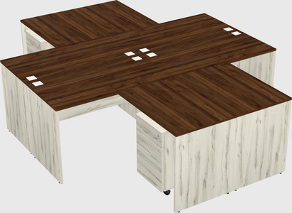 Quad l-shaped office desks