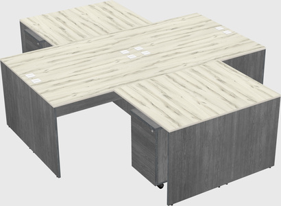 Quad l-shaped office desks
