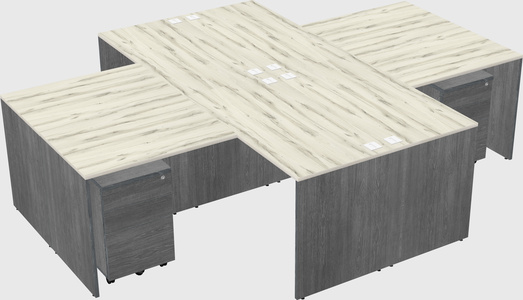 Quad l-shaped office desks