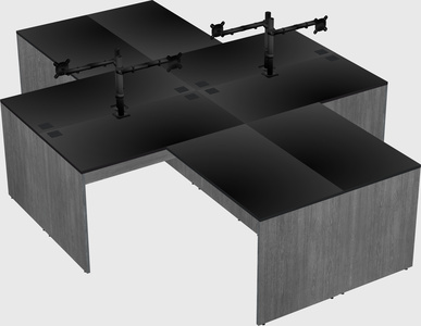 Quad l-shaped office desks