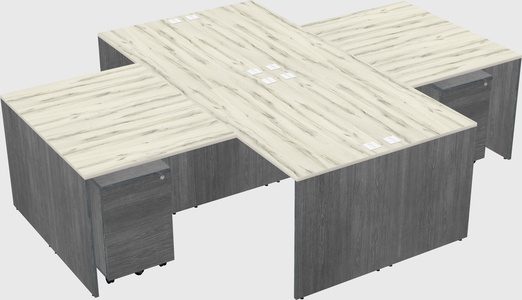 Quad l-shaped office desks