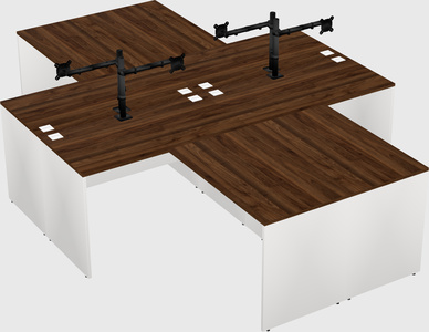 Quad l-shaped office desks