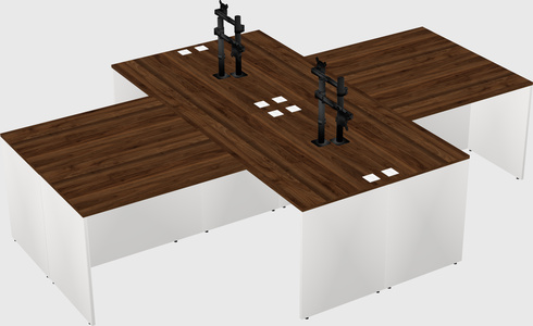 Quad l-shaped office desks