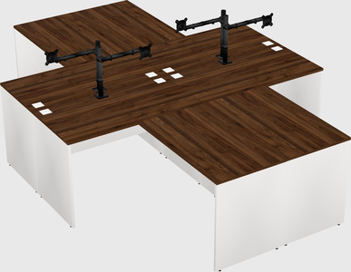 Quad l-shaped office desks