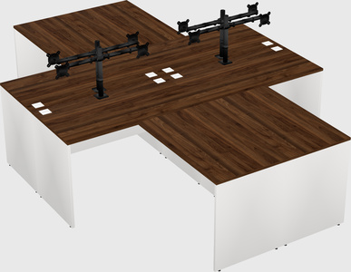 Quad l-shaped office desks