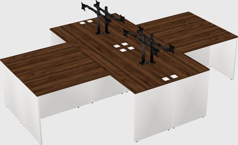 Quad l-shaped office desks