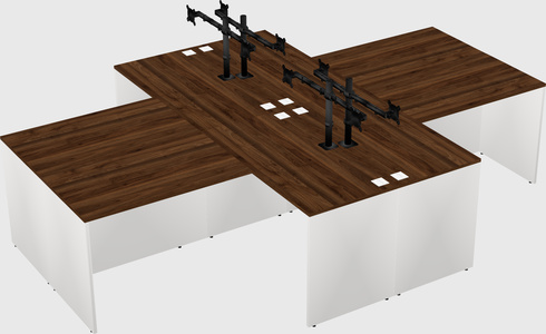 Quad l-shaped office desks