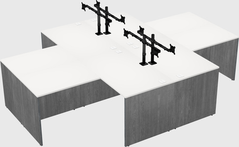 Quad l-shaped office desks
