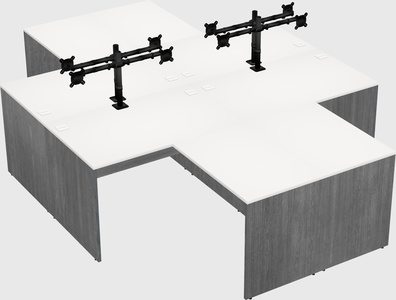 Quad l-shaped office desks