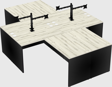 Quad l-shaped office desks