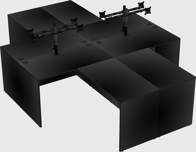 Quad l-shaped office desks