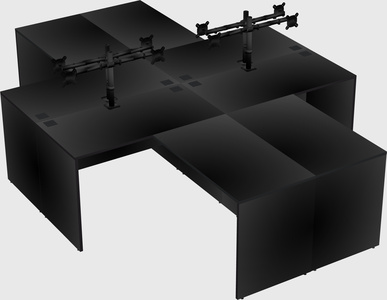 Quad l-shaped office desks
