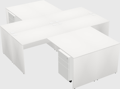 Quad l-shaped office desks