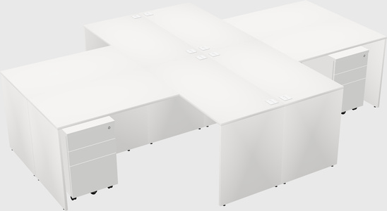 Quad l-shaped office desks