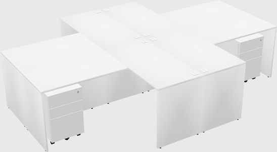 Quad l-shaped office desks