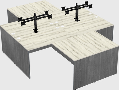 Quad l-shaped office desks