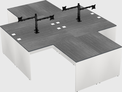 Quad l-shaped office desks