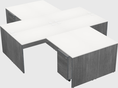 Quad l-shaped office desks