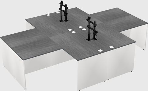 Quad l-shaped office desks