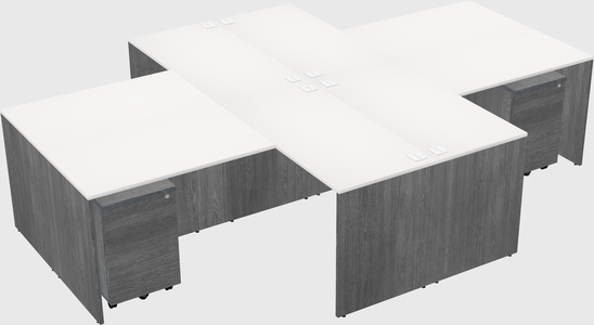 Quad l-shaped office desks