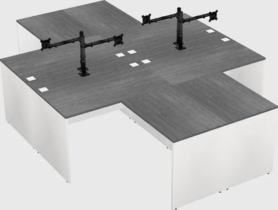 Quad l-shaped office desks
