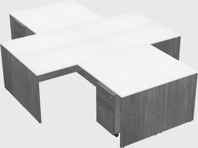 Quad l-shaped office desks