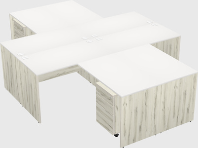 Quad l-shaped office desks
