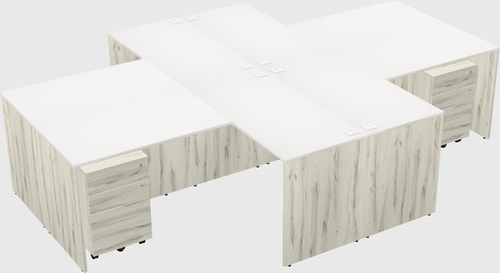 Quad l-shaped office desks