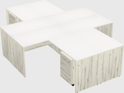 Quad l-shaped office desks