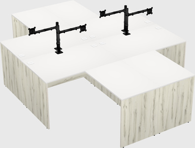 Quad l-shaped office desks