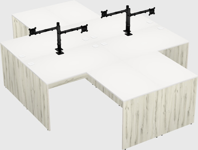 Quad l-shaped office desks