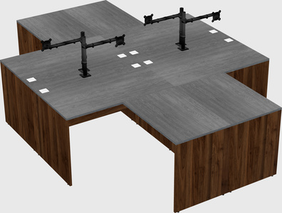 Quad l-shaped office desks