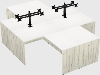 Quad l-shaped office desks