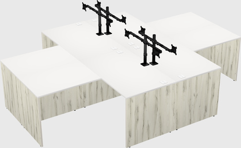 Quad l-shaped office desks
