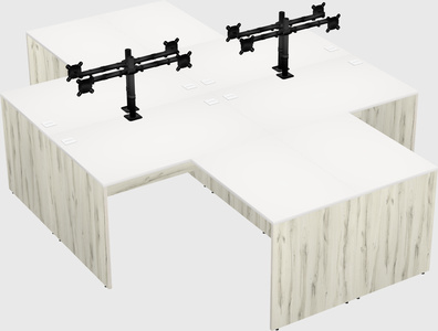 Quad l-shaped office desks