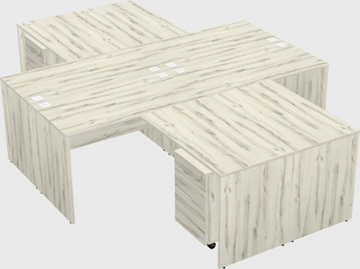 Quad l-shaped office desks
