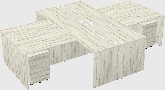 Quad l-shaped office desks