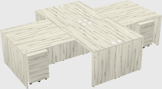 Quad l-shaped office desks